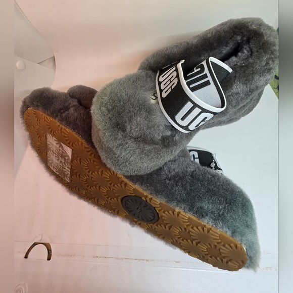 NWT UGG Charcoal Plush Women's Slippers 8 - Picture 10 of 11